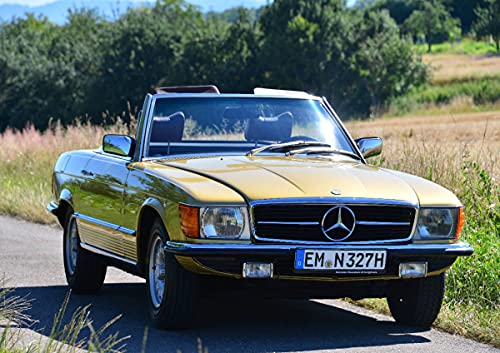 CALVENDO Mercedes SL W107 - Ein Klassiker, Poster DIN A2 quer, Bilder, Kunstdruck, Wandbild, Wanddeko, Prints ohne Rahmen von CALVENDO