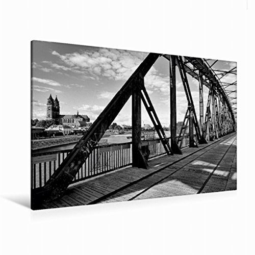 Premium Textil-Leinwand 120 x 80 cm Quer-Format Historische Hubbrücke | Wandbild, HD-Bild auf Keilrahmen, Fertigbild auf hochwertigem Vlies, Leinwanddruck von Beate Bussenius von CALVENDO