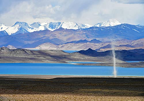 CALVENDO Windhose, Karakul See, Pamir Highway, Tadschikistan, Poster DIN A1 quer, Bilder, Kunstdruck, Wandbild, Wanddeko, Prints ohne Rahmen von CALVENDO