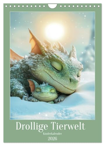 Drollige Tierwelt - Kinderkalender (Wandkalender 2026 DIN A4 hoch), CALVENDO Monatskalender: Tierwelt im Disney Pixar Stil von CALVENDO