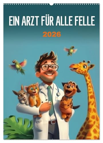 Ein Arzt für alle Felle (Wandkalender 2026 DIN A2 hoch), CALVENDO Monatskalender: Witzige Episoden aus der Tierarztpraxis (CALVENDO Tiere) von CALVENDO