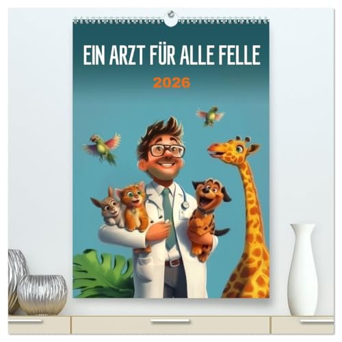 Ein Arzt für alle Felle (hochwertiger Premium Wandkalender 2026 DIN A2 hoch), Kunstdruck in Hochglanz: Witzige Episoden aus der Tierarztpraxis (CALVENDO Tiere) von CALVENDO