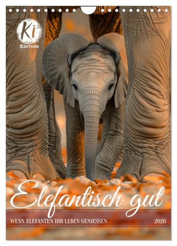 Elefantisch gut (Wandkalender 2026 DIN A4 hoch), CALVENDO Monatskalender: Das Leben der Elefanten in beeindruckenden Bildern (CALVENDO Tiere) von CALVENDO