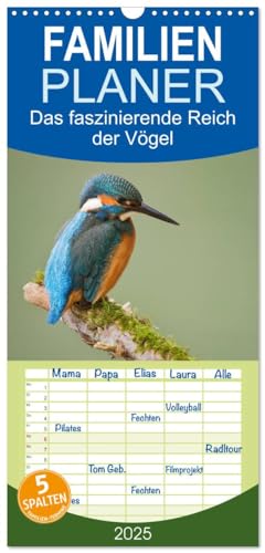 Familienplaner 2025 - Das faszinierende Reich der Vögel mit 5 Spalten (Wandkalender, 21 cm x 45 cm), CALVENDO: An alle Vogelfreunde, lassen sie sich berühren und beigeistern. (CALVENDO Tiere) von CALVENDO