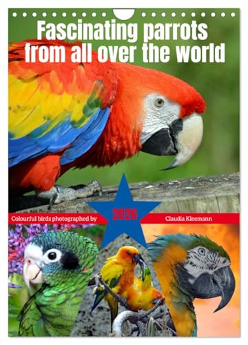 Fascinating parrots from all over the world (Wall Calendar 2026 DIN A4 Portrait), CALVENDO 12 Month Wall Calendar: A wonder in what sizes and colours nature presents parrots. (CALVENDO Animals) von CALVENDO