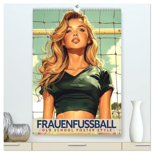 Frauenfußball - Old School Poster Style (hochwertiger Premium Wandkalender 2026 DIN A2 hoch), Kunstdruck in Hochglanz: Eine Sammlung von Poster über Frauenfußball in Old School Style (CALVENDO Sport) von CALVENDO