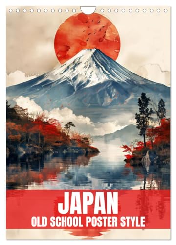 Japan - Old School Poster Style (Wandkalender 2026 DIN A4 hoch), CALVENDO Monatskalender: Eine Sammlung von Poster über Japan in Old School Style von CALVENDO
