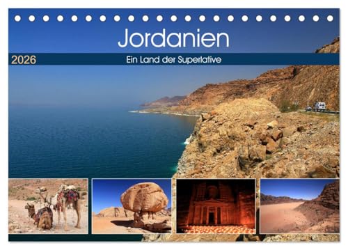 Jordanien - Ein Land der Superlative (Tischkalender 2026 DIN A5 quer), CALVENDO Monatskalender: Einzigartiger Mix aus Natur und Kultur (CALVENDO Natur) von CALVENDO