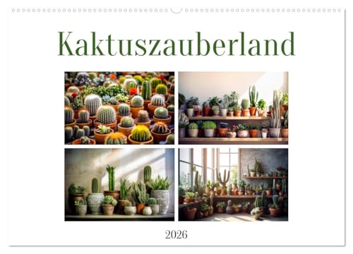 Kaktuszauberland (Wandkalender 2026 DIN A2 quer), CALVENDO Monatskalender: Entfliehen Sie in das faszinierende Kaktuszauberland und erkunden Sie die ... Kakteen das ganze Jahr über. (CALVENDO Natur) von CALVENDO
