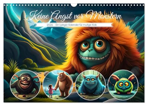 Keine Angst vor Monstern (Wandkalender 2026 DIN A3 quer), CALVENDO Monatskalender: Lustige Monster fürs Kinderzimmer (CALVENDO Spass) von CALVENDO