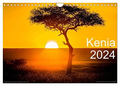 Kenia 2024 (Wandkalender 2024 DIN A4 quer), CALVENDO Monatskalender: Tiere und Landschaften in Kenia (CALVENDO Natur) von CALVENDO
