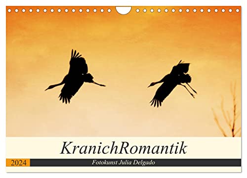 KranichRomantik (Wandkalender 2024 DIN A4 quer), CALVENDO Monatskalender: Wunderschöne und romantisch kunstvoll gestalte Fotografien mit Kranichen (CALVENDO Natur) von CALVENDO