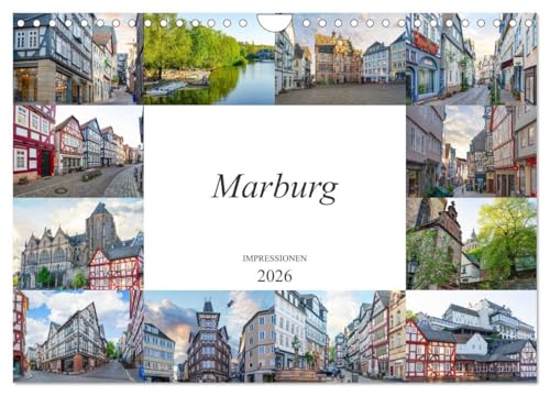 Marburg Impressionen (Wandkalender 2026 DIN A4 quer), CALVENDO Monatskalender: Ein wunderschöner zwölf Monatskalender der Stadt Marburg (CALVENDO Orte) von CALVENDO