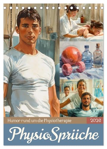 Physiosprüche (Tischkalender 2026 DIN A5 hoch), CALVENDO Monatskalender: Humor rund um die Physiotherapie (CALVENDO Spass) von CALVENDO