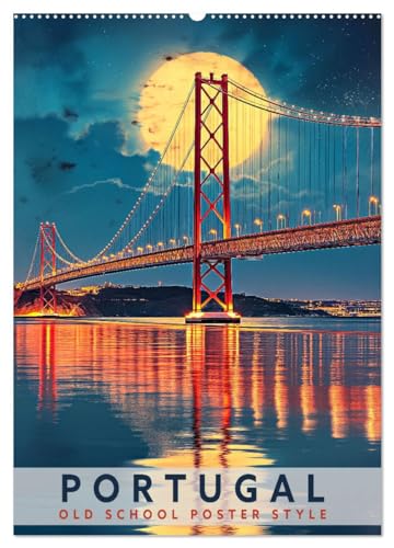 Portugal - Old School Poster Style (Wandkalender 2026 DIN A2 hoch), CALVENDO Monatskalender: Eine Sammlung von portugiesischen Poster in Old School Style (CALVENDO Orte) von CALVENDO
