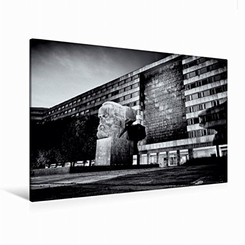 Premium Textil-Leinwand 120 x 80 cm Quer-Format Karl-Marx-Monument bei Nacht | Wandbild, HD-Bild auf Keilrahmen, Fertigbild auf hochwertigem Vlies, Leinwanddruck von Markus W. Lambrecht von CALVENDO