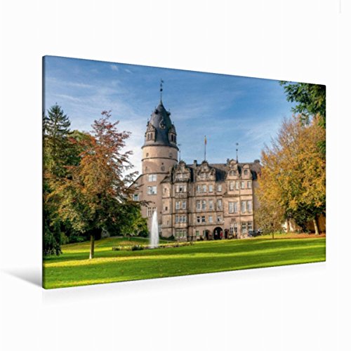 Premium Textil-Leinwand 120 x 80 cm Quer-Format Schloss Detmold | Wandbild, HD-Bild auf Keilrahmen, Fertigbild auf hochwertigem Vlies, Leinwanddruck von Hans-Joachim Loh von CALVENDO