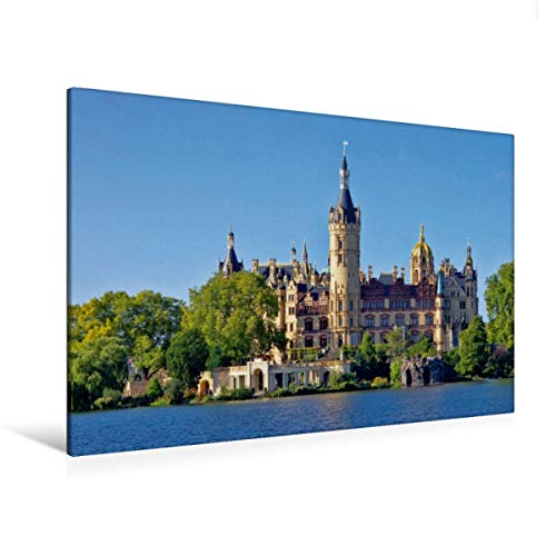 Premium Textil-Leinwand 120 x 80 cm Quer-Format Schweriner Schloss | Wandbild, HD-Bild auf Keilrahmen, Fertigbild auf hochwertigem Vlies, Leinwanddruck von LianeM von CALVENDO