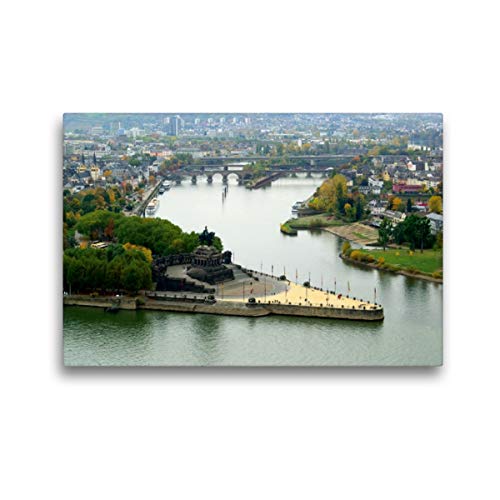 Premium Textil-Leinwand 45 x 30 cm Quer-Format Deutsches Eck in Koblenz, Leinwanddruck von Thomas Polske von CALVENDO