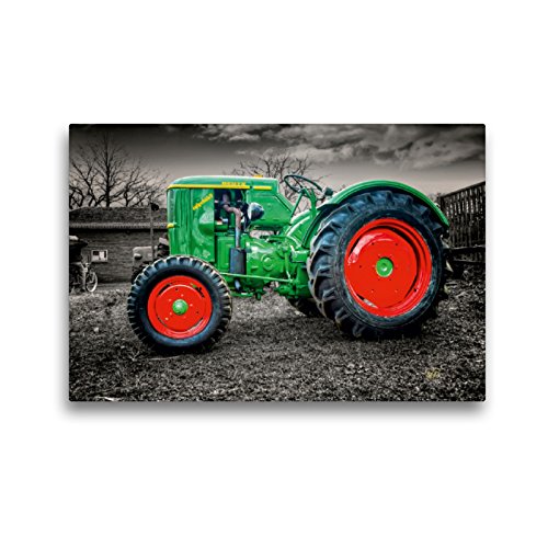 Premium Textil-Leinwand 45 x 30 cm Quer-Format Oldtimer Traktor Deutz | Wandbild, HD-Bild auf Keilrahmen, Fertigbild auf hochwertigem Vlies, Leinwanddruck von Peter Roder von CALVENDO