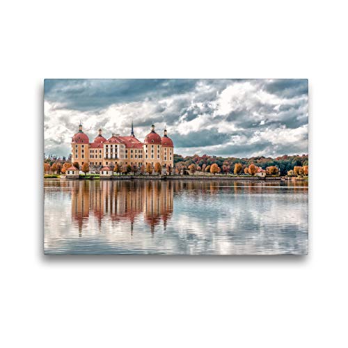 Premium Textil-Leinwand 45 x 30 cm Quer-Format Schloss Moritzburg | Wandbild, HD-Bild auf Keilrahmen, Fertigbild auf hochwertigem Vlies, Leinwanddruck von hessbeck.fotografix von CALVENDO