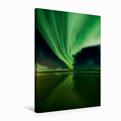 Premium Textil-Leinwand 50 x 75 cm Hoch-Format Nordlicht in Norwegen | Wandbild, HD-Bild auf Keilrahmen, Fertigbild auf hochwertigem Vlies, Leinwanddruck von Sandra Schaenzer von CALVENDO