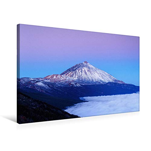 Premium Textil-Leinwand 75 cm x 50 cm quer Teide Vulkan in der blauen Stunde von CALVENDO