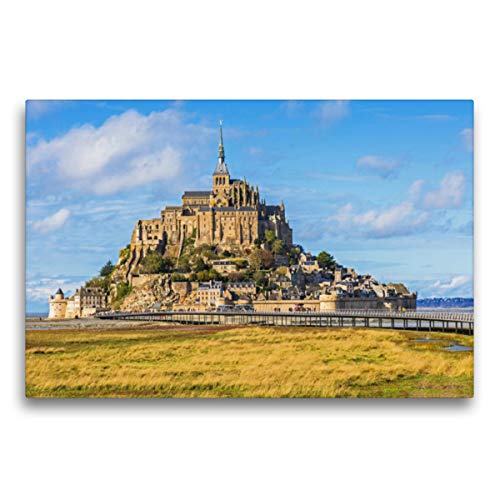 Premium Textil-Leinwand 75 x 50 cm Quer-Format Der Klosterberg Mont Saint-Michel, Leinwanddruck von Stefan Schütter von CALVENDO