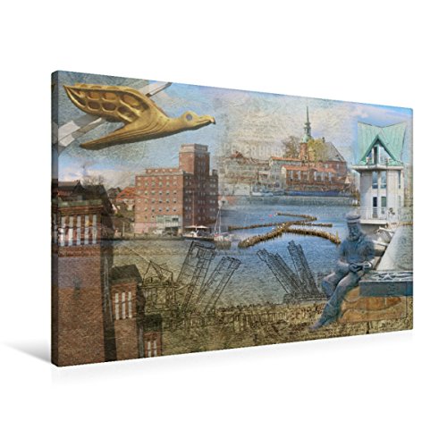 Premium Textil-Leinwand 90 x 60 cm Quer-Format Kappeln - Zwischen Ostsee und Schlei | Wandbild, HD-Bild auf Keilrahmen, Fertigbild auf hochwertigem Vlies, Leinwanddruck von Ute Jackisch von CALVENDO