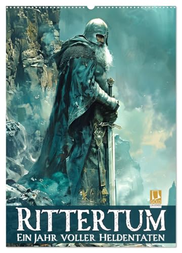 Rittertum - ein Jahr voller Heldentaten (Wandkalender 2026 DIN A2 hoch), CALVENDO Monatskalender: Mit Hilfe der KI erstellten Poster über Rittertum und Helden des Mittelalters (CALVENDO Hobbys) von CALVENDO
