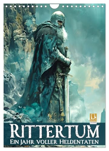 Rittertum - ein Jahr voller Heldentaten (Wandkalender 2026 DIN A4 hoch), CALVENDO Monatskalender: Mit Hilfe der KI erstellten Poster über Rittertum und Helden des Mittelalters (CALVENDO Hobbys) von CALVENDO