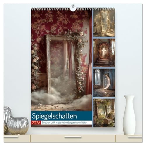 Spiegelschatten (hochwertiger Premium Wandkalender 2026 DIN A2 hoch), Kunstdruck in Hochglanz: Verborgene Welten flüstern hinter Glas und Silber eine Tür ins Unbekannte. (CALVENDO Glaube) von CALVENDO