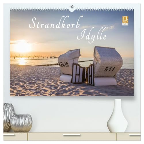 Strandkorb Idylle (hochwertiger Premium Wandkalender 2026 DIN A2 quer), Kunstdruck in Hochglanz: Zauberhafte Impressionen von deutschen Stränden. (CALVENDO Natur) von CALVENDO