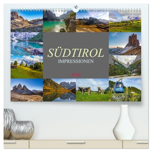 Südtirol Impressionen (hochwertiger Premium Wandkalender 2026 DIN A2 quer), Kunstdruck in Hochglanz: Entdecken Sie die Schönheit Südtirols, Monat für Monat mit unseren einzigartigen Bildern. von CALVENDO
