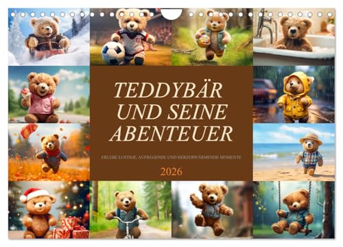 Teddybär und seine Abenteuer (Wandkalender 2026 DIN A4 quer), CALVENDO Monatskalender: Freue dich auf ein Jahr voller herzerwärmender Momente und unvergesslicher Erlebnisse. (CALVENDO Kunst) von CALVENDO