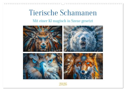 Tierische Schamanen (Wandkalender 2026 DIN A2 quer), CALVENDO Monatskalender: Tierische Schamanen, sind faszinierende Wesen, die in den Tiefen der Natur verborgen sind. (CALVENDO Tiere) von CALVENDO