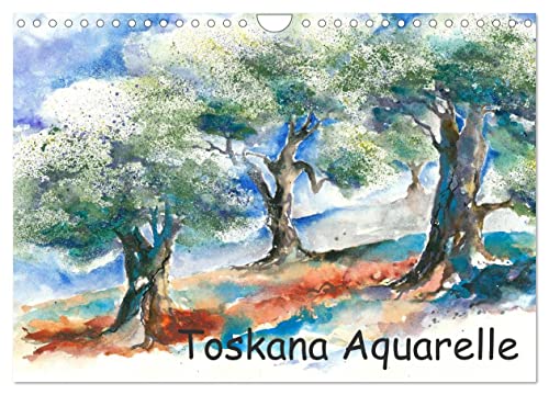 Toskana Aquarelle (Wandkalender 2026 DIN A4 quer), CALVENDO Monatskalender: Landschaftsaquarelle der Toskana (CALVENDO Natur) von CALVENDO