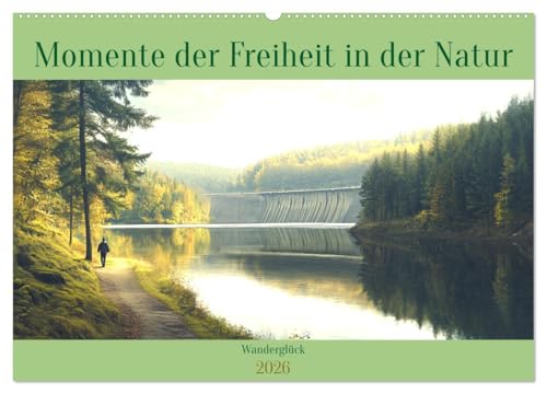Wanderglück - Momente der Freiheit in der Natur (Wandkalender 2026 DIN A2 quer), CALVENDO Monatskalender: Erleben Sie die pure Freude des Wanderns und ... von KI erstellt wurden. (CALVENDO Natur) von CALVENDO