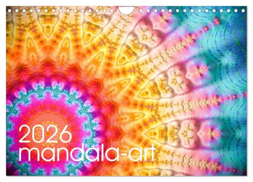 mandala-art (Wandkalender 2026 DIN A4 quer), CALVENDO Monatskalender: 12 farbenfrohe Energie-Mandalas für das Jahr (CALVENDO Kunst) von CALVENDO