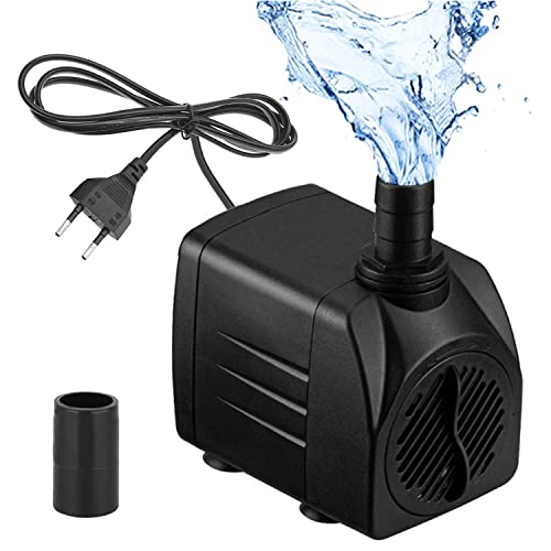 Mini Wasserpumpen(600L/H, 10W), Ultra Leise Aquarium pumpe mit hohem Hub, brunnenpumpe mit 1,5 m Netzkabel, 2 Düsen für Aquarien, Teich, Brunnen, Statuen, Hydrokultur,Mini Wasserpumpen von CAM2