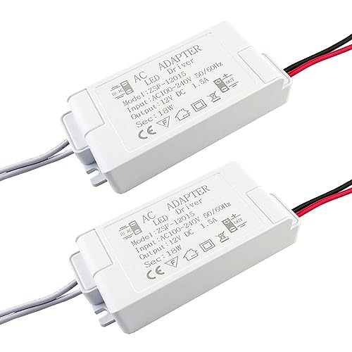 LED 2er-Pack Trafo 40V zu DC 12V 18W Transformator Konstante Spannung Schaltnetzteil G4, MR11, MR16, GU5.3 Adapter Treiber Mini Netzteil von CAM2