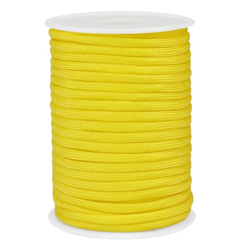 CAMAL Gelb Paracord 4mm x 30m Polypropylenseil 7-Strang Core Paracord Armbänd Schnur Reißfest Utility Seil Hält bis zu 70kg von CAMAL