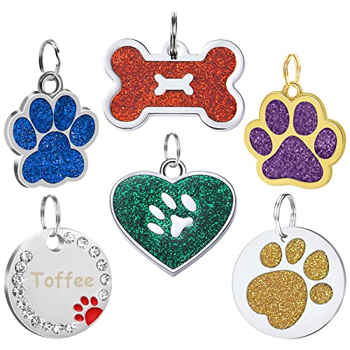 CAMAL Hundemarke Personalisiert, Hundemarke mit Gravur, Prickelnde Plakette für Hund und Katze, Viele Formen und Farben Sind Verfügbar (Herzform) von CAMAL