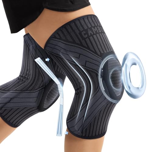 CAMBIVO 2 x Kniebandage Männer Damen, Knieschoner mit Seitenstabilisatoren und Patella Gel Pad, Bandage Knie Kniestützer für Laufen, Sport, ACL, Arthritis, Meniskusriss, Schmerzlinderung von CAMBIVO