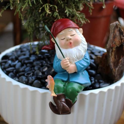 CAMEIRGOU Gartenzwerg Angeln Figur Zwerg Deko Garten Gartenzwerg Figuren Harz Angeln Zwerg Gartenzwerg Statue Harz Gartendeko Zwerg Dekoration Gartenzwerg Figur Ornament Für Rasen Hof Blumentopf von CAMEIRGOU