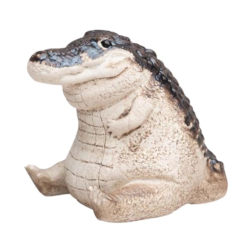 CAMEIRGOU Krokodil Figur Harz Garten Alligator Statue Krokodil Ornament Tierfiguren Realistisches Krokodil Statue Desktop Dekoration Harz Tierskulptur Spielfigur Geschenk Für Kinder von CAMEIRGOU