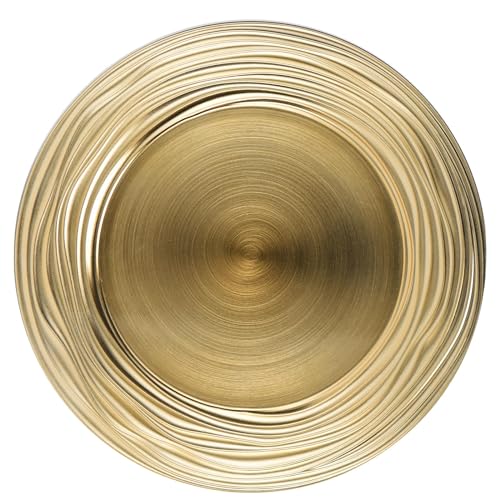 CAMOFOXIN Runde Platzteller, 33 cm, 6 Stück, für Abendessen (Gold) von CAMOFOXIN