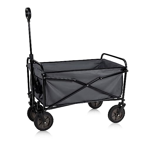 Camp Active Bollerwagen - Zusammenklappbarer Transportwagen - Strandwagen - Handwagen Belastbarkeit 70 KG - 63x52x82 CM – Schwarz von CAMP ACTIVE