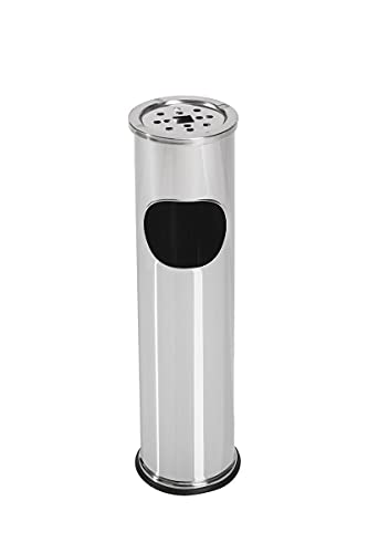 CAMPALO 2-in-1 Standaschenbecher und Mülleimer für draußen, Abmessungen 56 CM x 15 CM, Silber. CAMPALO 2-in-1 Standaschenbecher und Mülleimer für draußen, Abmessungen 56 CM x 15 CM, Silber. von CAMPALO