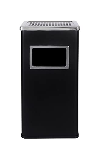 CAMPALO Standaschenbecher für draußen, 2-in-1 mit 20 Liter fassendem Abfallbehälter, Abmessungen H61 x L30 x B24 CM, Schwarz. Mülleimer von CAMPALO